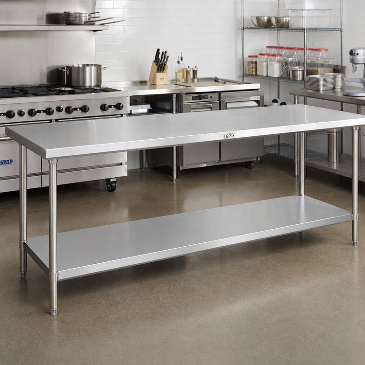 Product image #2 for John Boos 108 Inch W x 36 Inch D Stainless Steel Work Table Undershelf for SBO Frame
