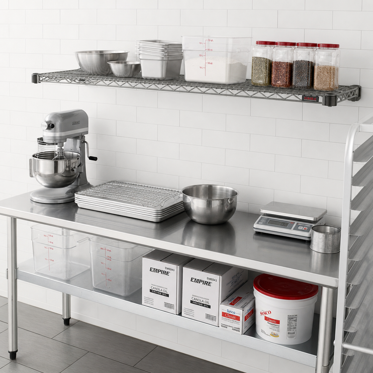 Product image #2 for Eagle Group Valu-Master 60" x 24" Quad-Adjust Wire Shelf, Pewter Gray Epoxy