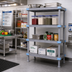 Thumbnail image #2 for Quantum Millenia All-Polymer 5-Shelf Shelving Unit with 4 Open and 1 Solid Grid Shelves, 60 x 24 x 86 Inches, Gray