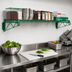 Thumbnail image #2 for Quantum Wall-Mount Cantilever Wire Shelf, 60 x 14 Inches, Green Epoxy Antimicrobial Finish