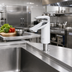 Thumbnail image #2 for T&S Brass LakeCrest Aesthetic Single-Hole Single-Lever Deck-Mount Manual Faucet with 0.5 GPM Spray Device, Polished Chrome