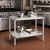 Thumbnail image #2 for New Age 48 Inch x 18 Inch x 30 Inch Aluminum Equipment Stand with 2 Adjustable Solid Shelves