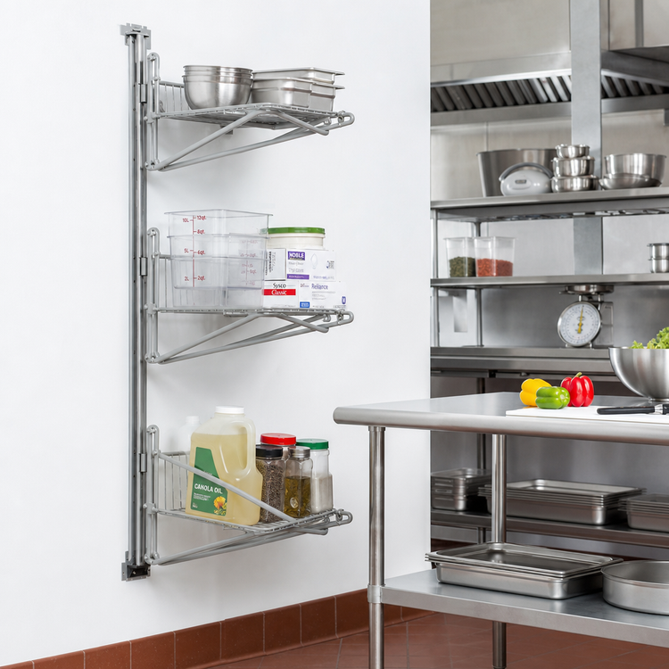Product image #2 for Eagle Valu-Gard Adjustable Post Wire Wall Mount Prepackaged End Unit for 14-Inch Shelves, 54-Inch High
