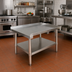 Thumbnail image #2 for Klinger's Trading Stainless Steel Equipment Stand with Adjustable Undershelf, 36-1/2 Inch W x 30 Inch D x 24 Inch H