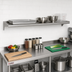 Thumbnail image #2 for Eagle Group 84 Inch x 10 Inch Wall-Mounted 16 Gauge 304 Stainless Steel Shelf