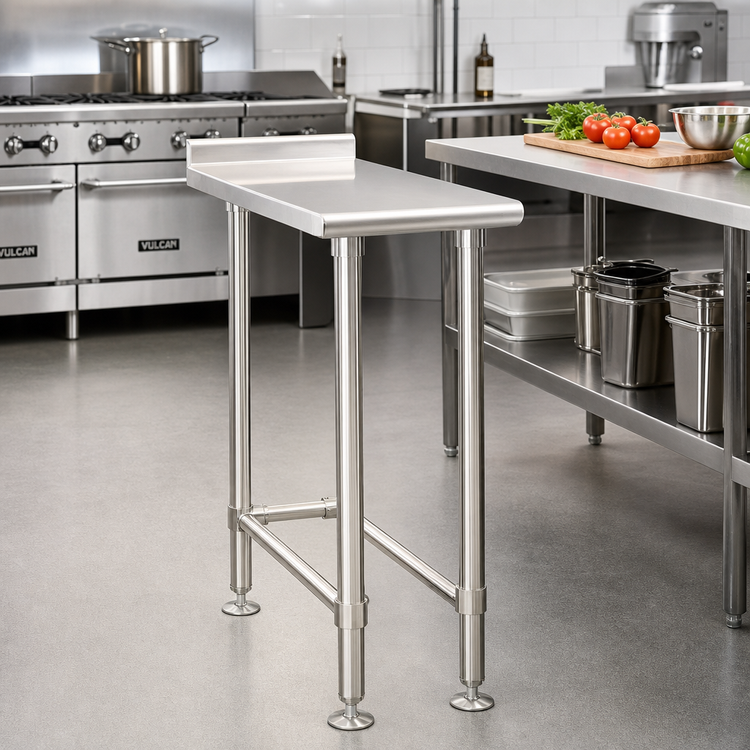 Product image #2 for Spec-Master 18" W x 24" D 14-Gauge 304 Stainless Steel Filler Table with Rear Upturn
