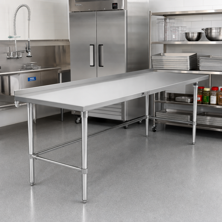 Product image #2 for John Boos Stallion 144-Inch x 24-Inch Stainless Steel Work Table with 1-1/2-Inch Rear Up-Turn