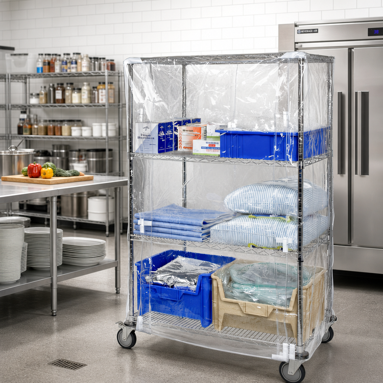 Product image #2 for Quantum 10-Gauge Clear Vinyl Wire Cart Cover with Zipper Flap, 24 x 72 x 63 Inch