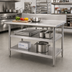 Thumbnail image #2 for 30 x 30 Inch Adjustable 18/430 Stainless Steel Work Table Undershelf for Uni-Lok Hat Channel Frame Tables