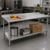Thumbnail image #2 for Eagle Group Spec-Master 60-Inch x 24-Inch Stainless Steel Work Table with Undershelf and Rear Up-Turn