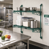 Thumbnail image #2 for Quantum Cantilever Double-Shelf Wall-Mount Wire Shelving Kit with 34-Inch Posts, 48 x 24 Inches, Green Epoxy Antimicrobial