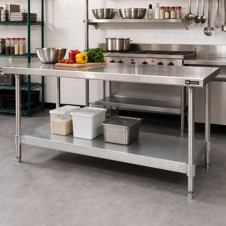Product image #2 for BK Resources Galvanized Steel Undershelf for 72-Inch x 30-Inch Work Table