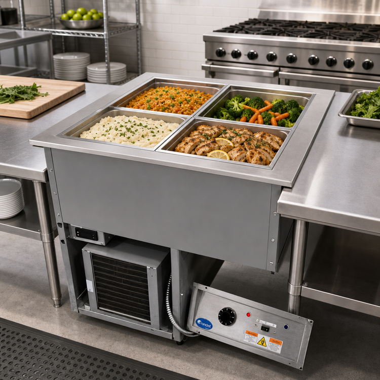 Product image #2 for Randell RCHB-4-208-AF 4-Pan Drop-In Hot/Cold Food Well with Auto Water Fill