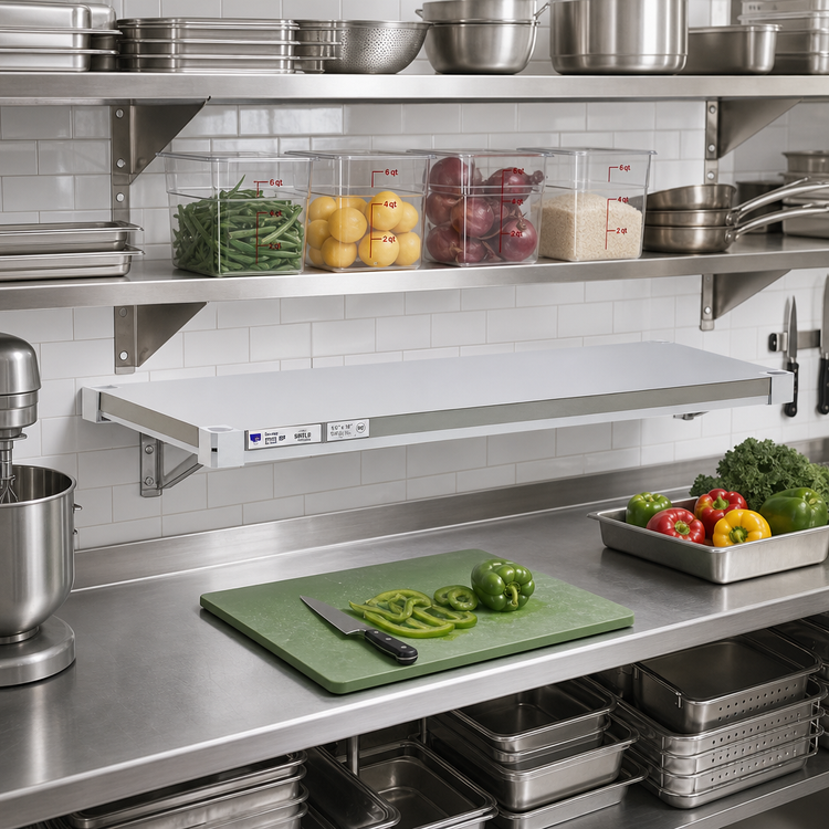 Product image #3 for New Age 60" x 18" Solid Brute Series Adjust-A-Shelf Aluminum Shelf