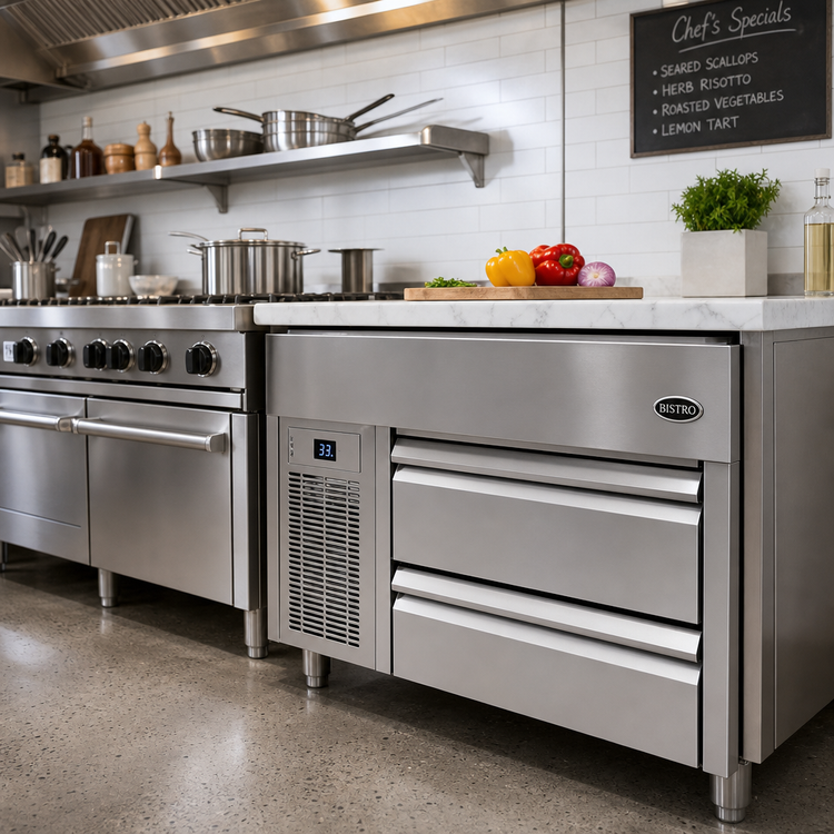 Product image #2 for Bistro Fire & Ice 36-Inch Self-Contained Refrigerated Drawer Base with 2 Drawers