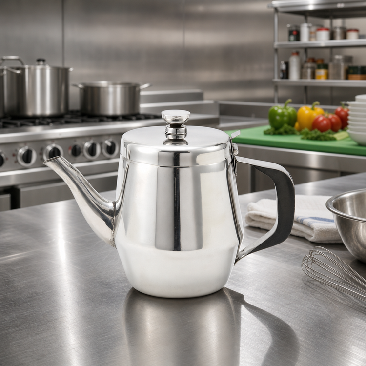 Product image #3 for Winco 32 oz Stainless Steel Gooseneck Teapot with Hinged Top and Handle