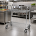 Thumbnail image #2 for Metro Super Erecta MW500 Series Standard Duty Chrome Plated Utility Bus Cart with 2 Wire Shelves