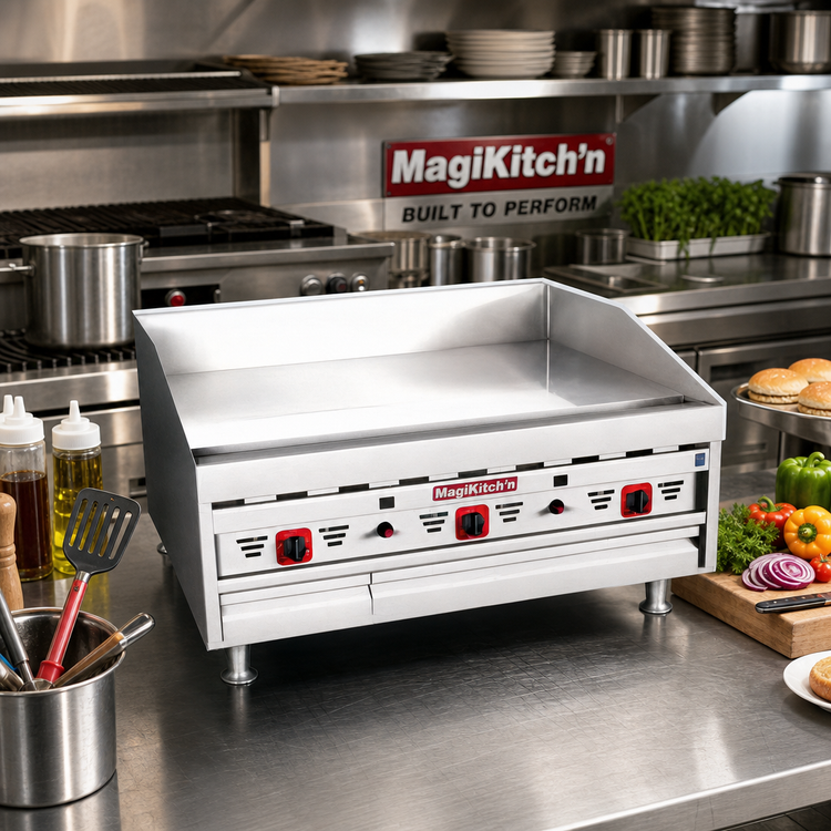 Product image #2 for MagiKitch'n 36-Inch Countertop Gas Griddle with Electric Thermostat and Matchless Ignition