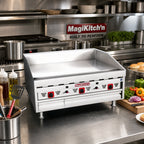 Thumbnail image #2 for Magikitch'n (Middleby) MKG-36-E 36-Inch Countertop Gas Griddle, 1-Inch Polished Steel Plate, Electric Thermostat