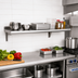 Thumbnail image #2 for Eagle Snap-n-Slide 72 Inch x 12 Inch Wall-Mounted 14 Gauge 304 Stainless Steel Shelf with Rolled Front Edge