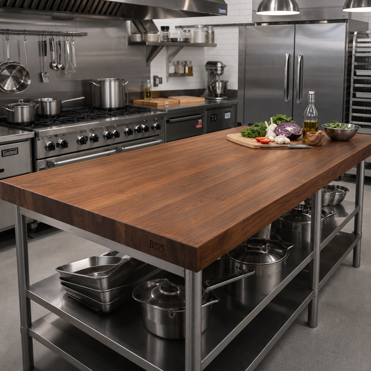 Product image #2 for Boos Block 96-Inch American Black Walnut Edge Grain Kitchen Countertop with Varnique Finish