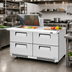 Thumbnail image #3 for Turbo Air Super Deluxe Two-Section Refrigerated Prep Table Workstation with 4 Drawers and 12-Pan Capacity
