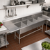Thumbnail image #2 for John Boos Pro-Bowl 4-Compartment Stainless Steel Sink With Left and Right 30-Inch Drainboards, 12-Inch Deep Bowls