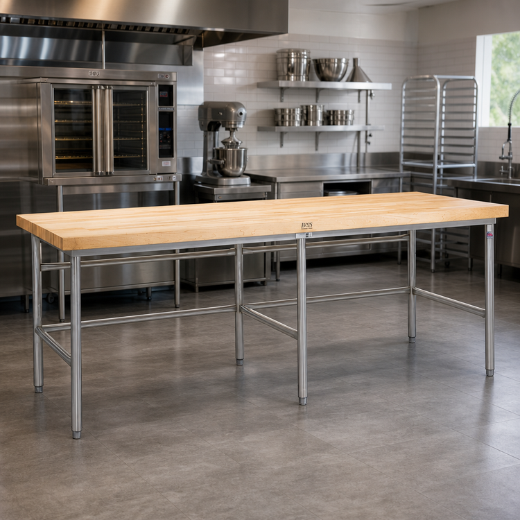Product image #2 for John Boos Stainless Steel Baker's Table Frame for 168"W x 48"D Top
