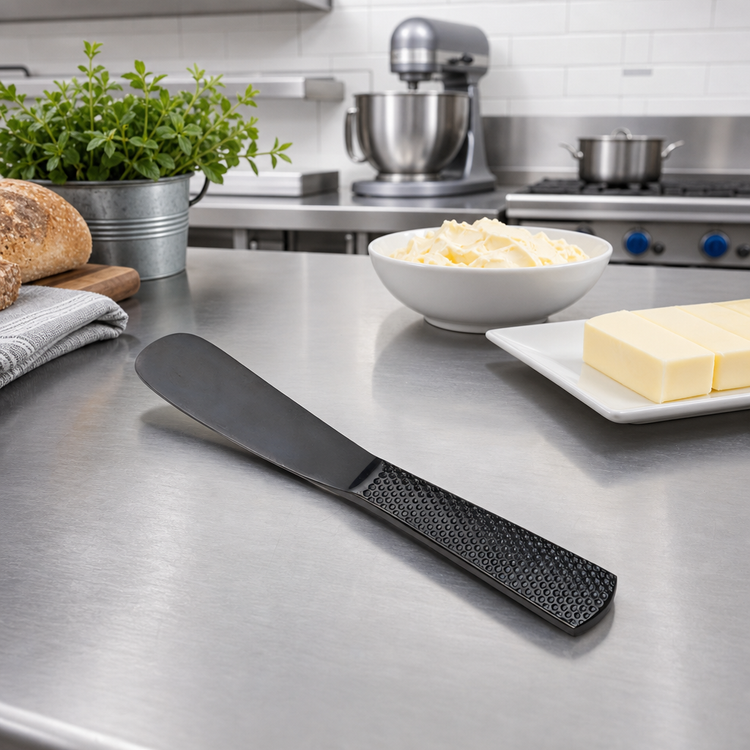 Product image #2 for Vintage Black Hammered Finish Stainless Steel Butter Spreader, 6-5/8 Inch