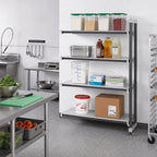 Thumbnail image #2 for Cambro Camshelving® Elements EXA213072S4480 4-Tier Solid Composite Add-On Shelving Unit, 30"W x 21"D x 72"H, Speckled Gray