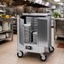 Thumbnail image #2 for Heated Dish Dolly, 180 Plate Capacity, Enclosed Hinged Doors, Aluminum, 120V