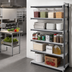Thumbnail image #2 for Cambro Camshelving Elements XTRA 42 Inch x 18 Inch x 84 Inch 5-Tier Solid Stationary Add-On Polymer Shelving Unit, Speckled Gray