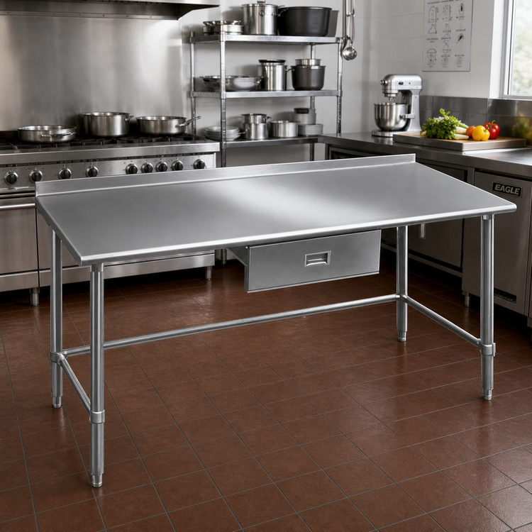 Product image #2 for Eagle Deluxe Series 60 x 30 Inch Stainless Steel Work Table with 1-1/2 Inch Rear Upturn