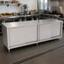 Thumbnail image #2 for John Boos 132-Inch x 36-Inch Enclosed Work Table with Sliding Doors and 14-Gauge Stainless Steel Flat Top