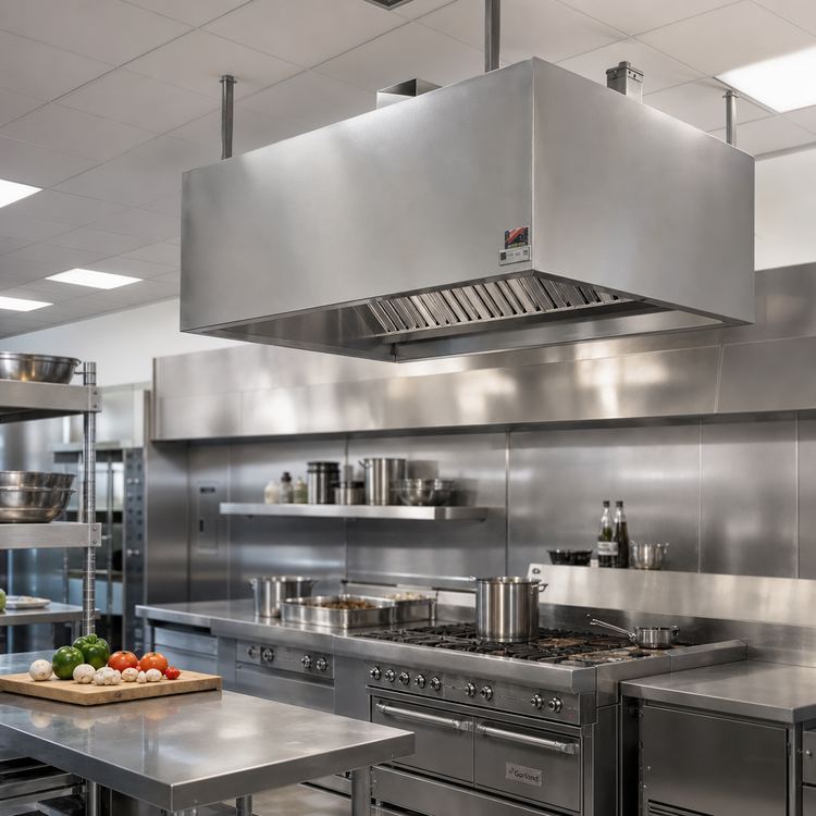 Product image #2 for John Boos 60 Inch Box-Type Condensate Hood with Exhaust Collar, Ceiling Mount, Stainless Steel