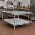 Thumbnail image #2 for John Boos LS1036M Galvanized Work Table Undershelf, 120"W x 36"D
