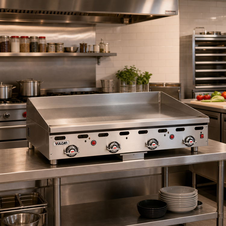 Product image #3 for Vulcan 972RX 72-Inch Countertop Heavy Duty Gas Griddle with 24-Inch Deep Cooking Surface