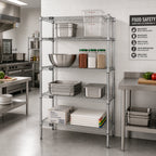 Thumbnail image #2 for Quantum WR86-1836S 36" x 18" x 86" 304 Stainless Steel Wire Shelving Starter Kit, 4 Shelves
