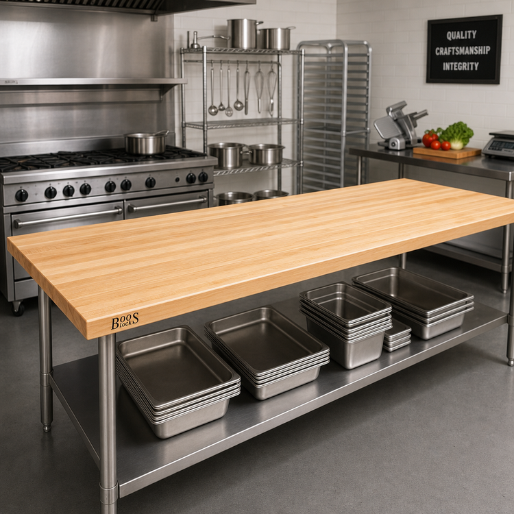 Product image #2 for John Boos Boos Block KCT9627-V Edge Grain Northern Hard Rock Maple Kitchen Countertop, 96-Inch x 27-Inch x 1-1/2-Inch, Varnique Finish