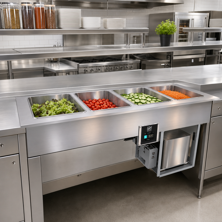 Product image #2 for Duke FCP4-SB 4-Pan Flush Mount Drop-In Refrigerated Cold Pan