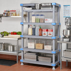 Thumbnail image #2 for Quantum Millenia QP246074VS-5 Gray Polymer Stationary Starter Shelving Unit, 60"W x 24"D x 74"H, 5 Shelves