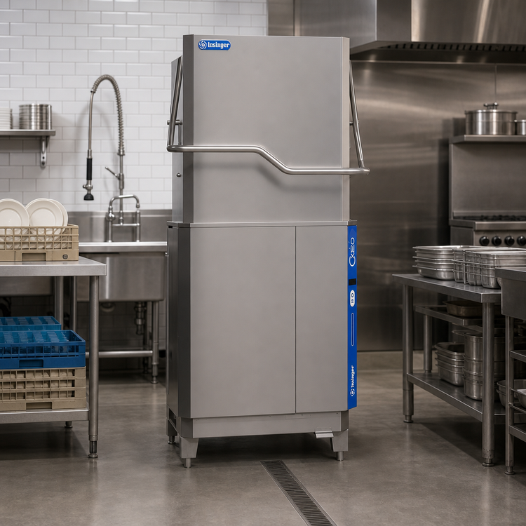 Product image #2 for Insinger Premier Series CX20 High-Temperature Door-Type Commercial Dishwasher with Built-In Booster, 60 Racks/Hour