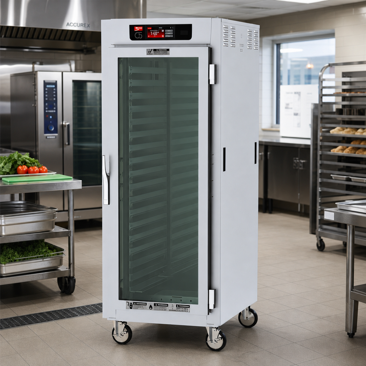 Product image #2 for Metro C5 8 Series Full-Height Mobile Controlled Temperature Holding Cabinet, 36 Pan Capacity, Touchscreen, Double-Pane Glass Doors, Lip Load Slides