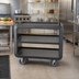 Thumbnail image #3 for Cambro Service Cart Pro Large Open-Side Bus Cart, Charcoal Gray, 3-Shelf
