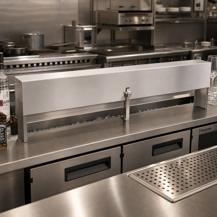 Product image #2 for Glastender 47-Inch Single Speed Rail Locking Cover, Stainless Steel