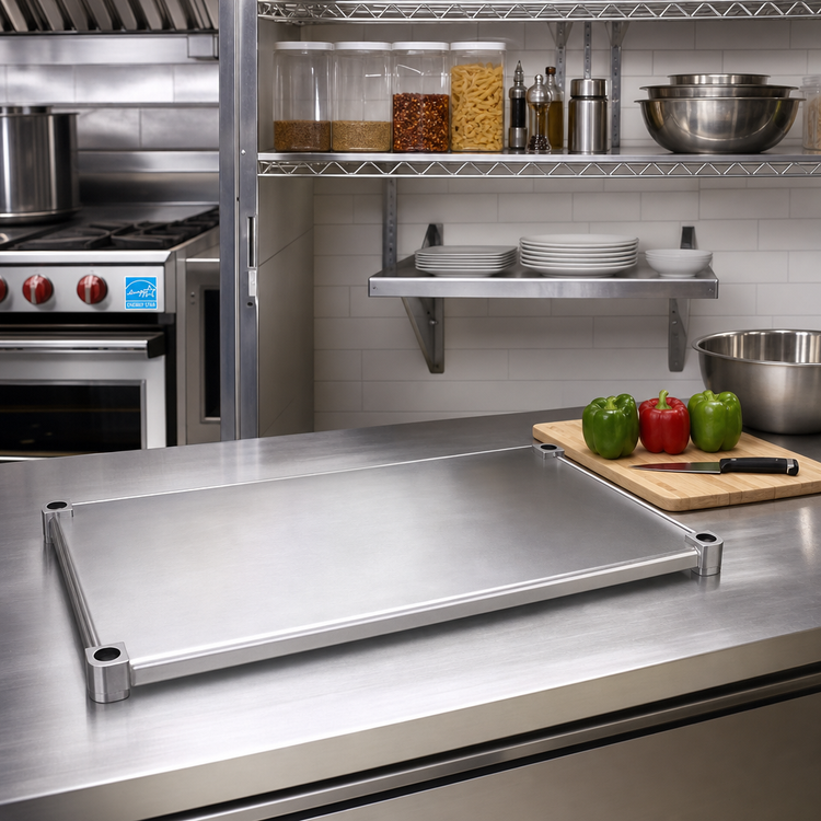 Product image #2 for New Age Adjust-A-Shelf Solid Aluminum Adjustable Shelf, 15" x 30", 400 lb. Capacity