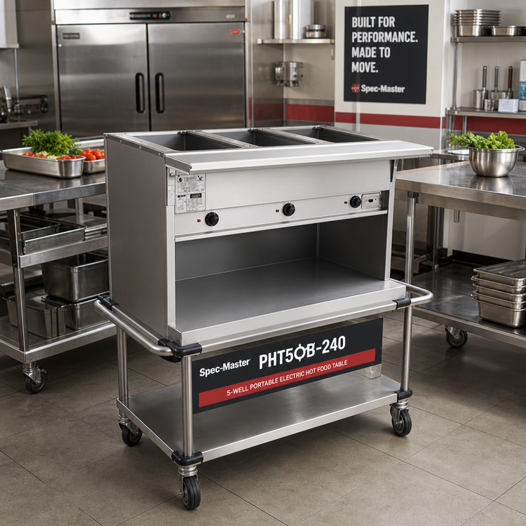 Product image #2 for Spec-Master PHT5OB-240 Portable Electric Hot Food Table, 5-Well
