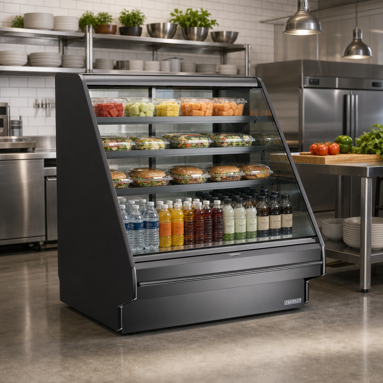 Product image #2 for Fusion® Refrigerated Service Case with Flat Angled Lift-Up Front Glass and Remote DX Refrigeration