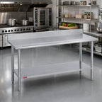 Thumbnail image #2 for Duke Manufacturing 314S-3672-5R 72 x 36 in Stainless Steel Work Table with 5 in Riser, 14-Gauge 300 Series Top and Undershelf