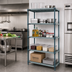 Thumbnail image #2 for Quantum 24 x 24 x 74 Inch 5-Tier Stationary Wire Shelving Unit with Plastic Mats
